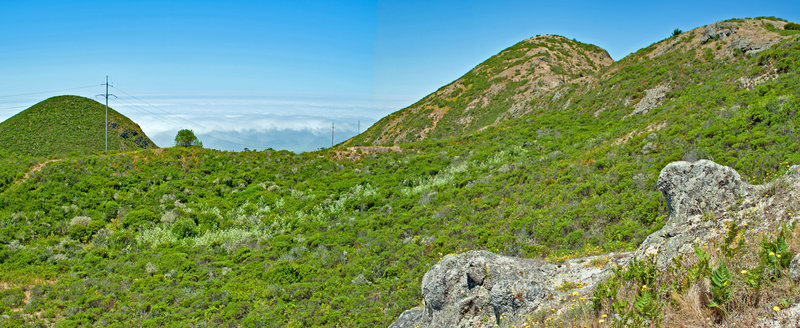 Montara Knob and Peak Mtn from the Montara Bowl.