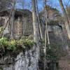 Looking up from the bottom of the trail- time to climb.