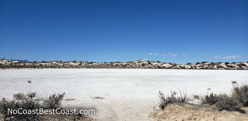 The flat white expanse of the playa.