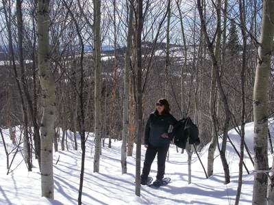 Donna on D6 after the steepest part of the trail completed.