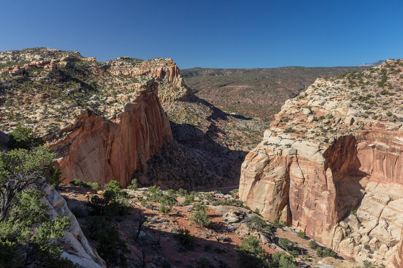 The mouth of Capitol Gorge from the Golden Throne Viewpoint