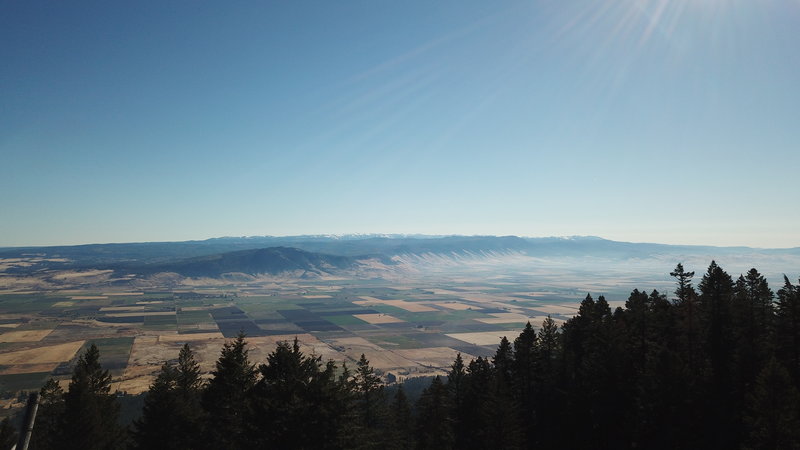 View east from Indian Rock to Grande Ronde Valley and the Wallowa Mountains