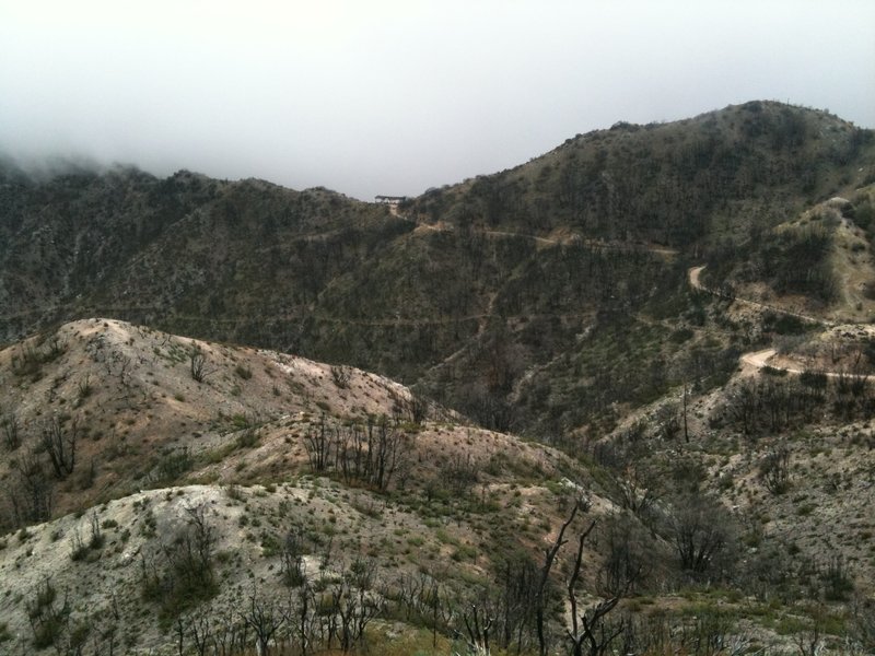 Back side of Inspiration Point from Mt. Lowe East Trail after Station Fire