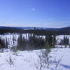 View from Colin's Hut looking towards Grand Lake Road in the distance.