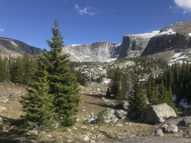 Just below the granite slabs are the Twin Lakes