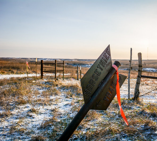 Horsethief Canyon Trail sign by Mile 90 Photography