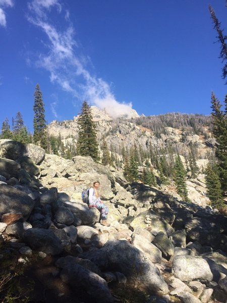 Boulder hopping up to Delta Lake. One of the best hikes in my opinion.