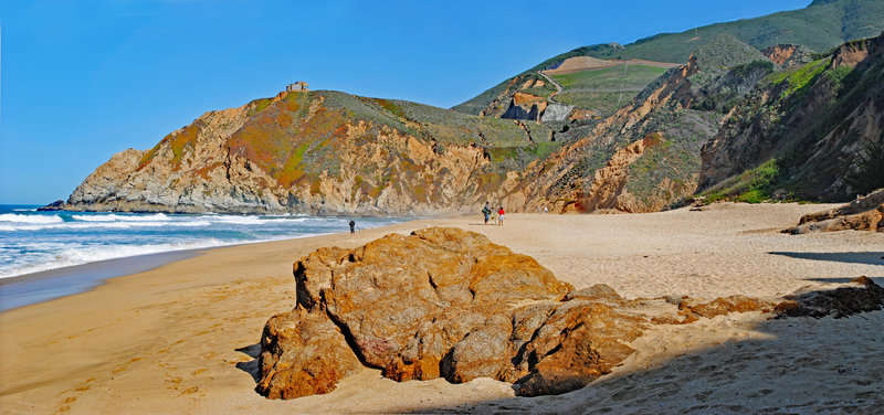 Grey Whale Cove and Look-Out Point from south end of beach.