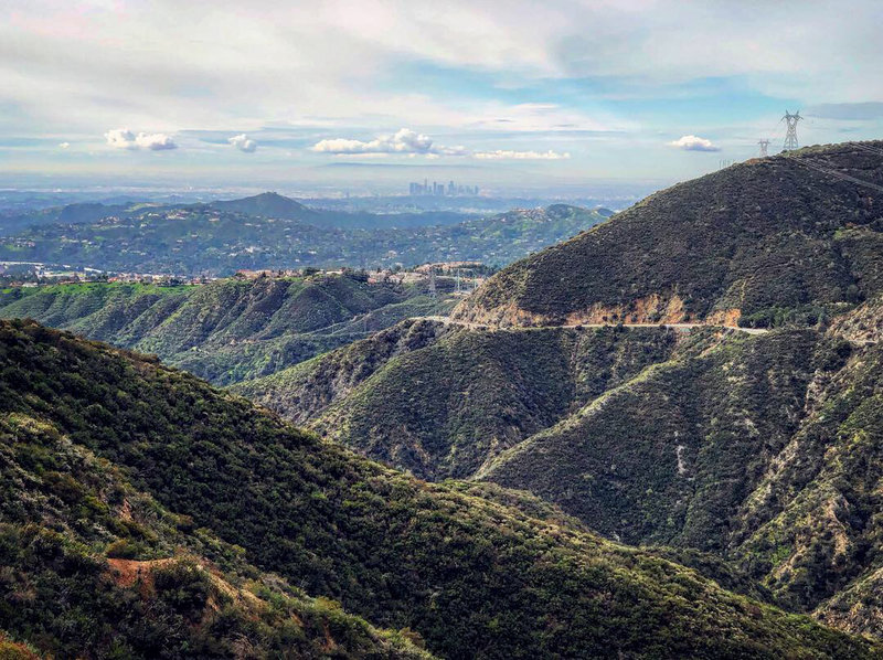 View of Downtown Los Angeles from the Ken Burton Memorial.