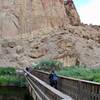 Marlena crossing Crooked River