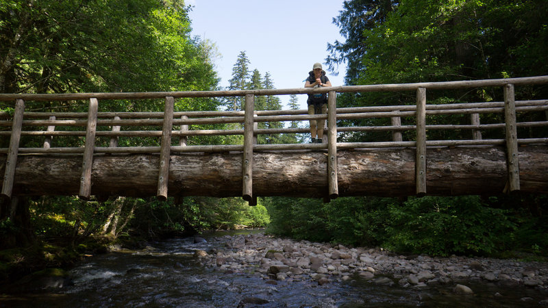 Julie on the Deer Creek bridge