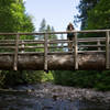 Julie on the Deer Creek bridge