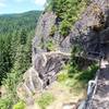 Beacon Rock Trail with multiple switchbacks