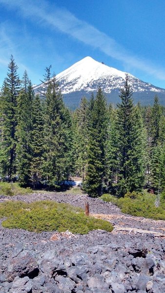 Mt. McLoughlin from the High Lakes Trail in spring of 2017.