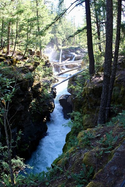 Rapids through river gorge