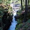 Rapids through river gorge