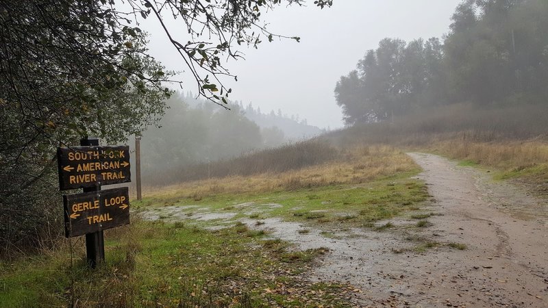 South Fork American River Trail junction with Gerle Loop Trail