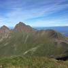 The Twin Peaks, Mt. Foraker (background) and Denali (background) from the top of Pepper Peak.