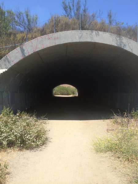 This underpass goes to a place called Clews Ranch.