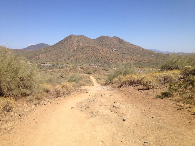 Steep downhill on Overton; Nature Center (with water and air conditioning) visible in foreground; beware of equestrian groups.