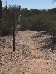 Chuck Boyer Memorial Bell at the trailhead of Lone Cactus.