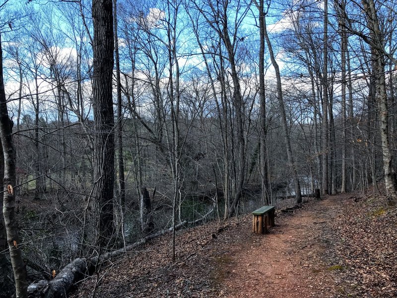 The far end of the trail meets up with the Eno River