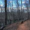 The far end of the trail meets up with the Eno River