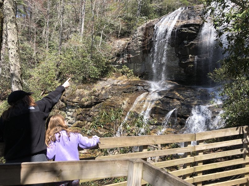 Observation point at Glen Falls in Highlands, NC