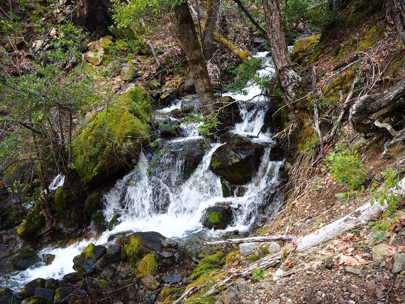 Where the trail ends at the base of the falls