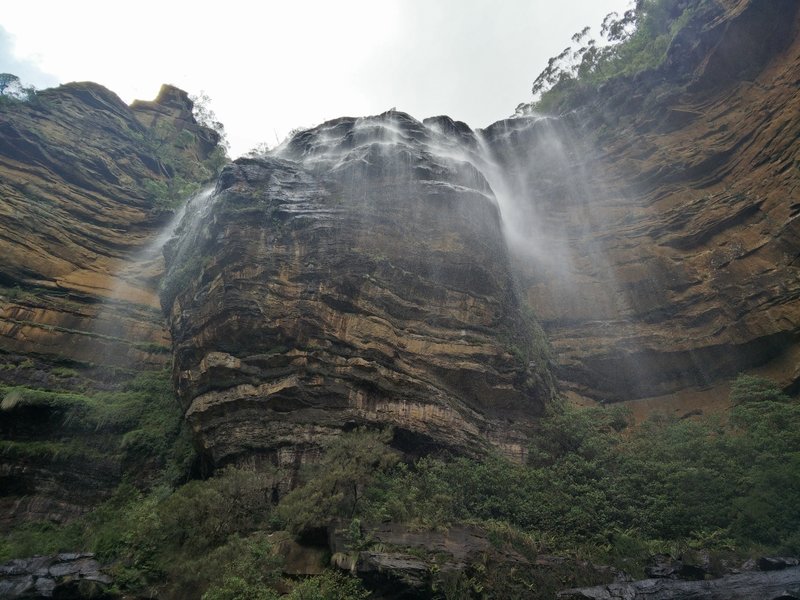 At the base of Upper Wentworth Falls