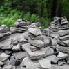 Cairns on the side of the trail