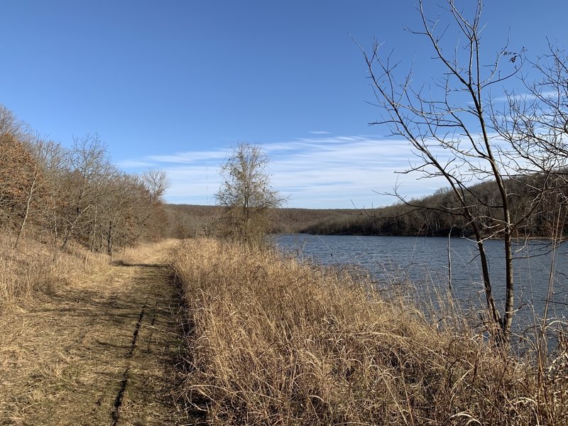 Bixhoma Lake Trail doubletrack portion looking SE towards upper part of lake