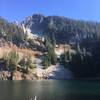 On the shores of Melakwa Lake, at the end of the Pratt River Trail.