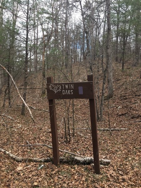 Intersection with Twin Oaks Trail