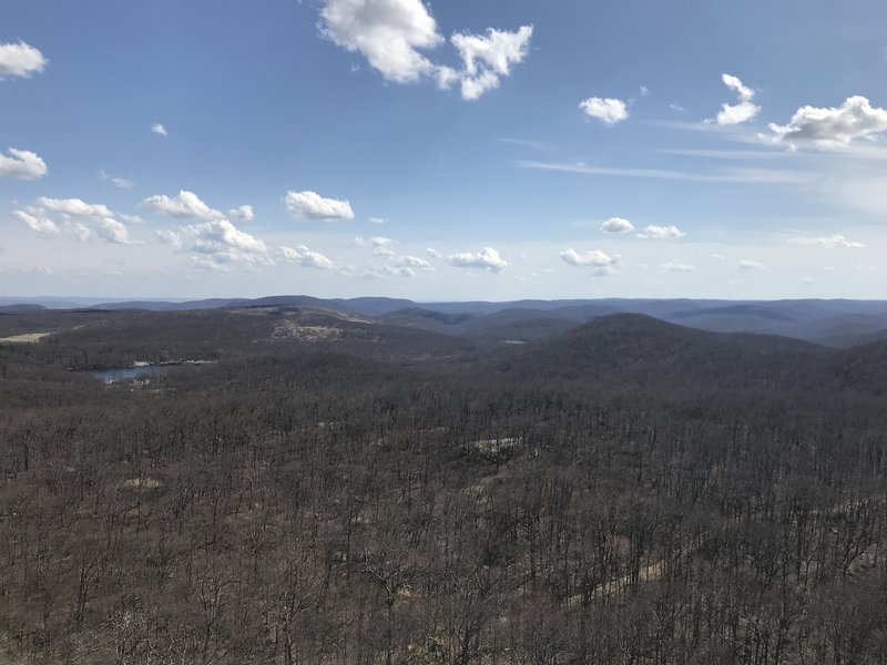 View from Eagle Cliff, you can see a faint skyline ofNYC