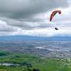 I saw up to four paragliders at a time one early April afternoon. This park has three launch points along Agua Caliente Trail and Monument Peak Rd.