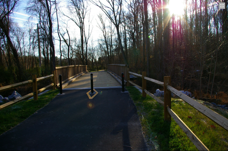 Pedestrian bridge along Salisbury Greenway (Grants Creek)