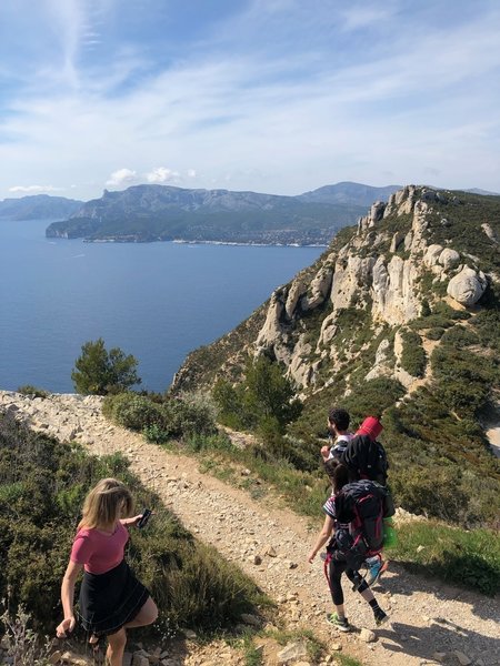 Backpacking the Trail des Cretes. Some in a frilly dress. It's France.