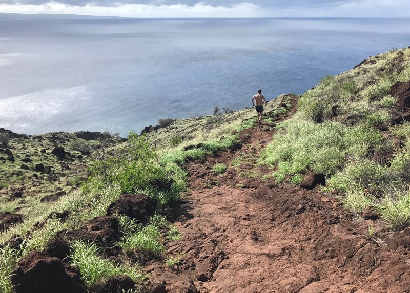 Running down the Pali Yrail