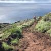 Running down the Pali Yrail