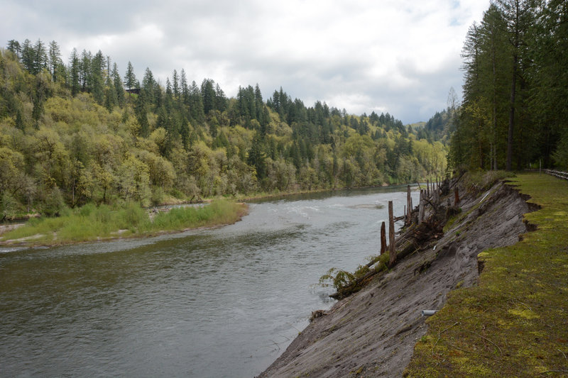 Steep erosion along one section of the trail