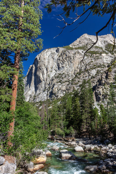 North Mountain and the South Fork Kings River from the bridge leading to Road's End