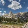 Fin Dome dominates the view as you enter the Rae Lakes Basin.