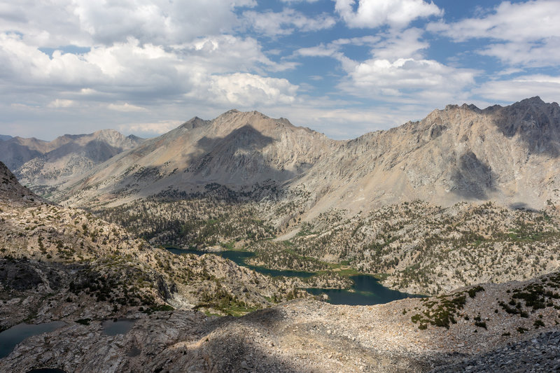 Rae Lakes from Glen Pass.