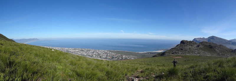 'Grass' Restio escarpment facing Kleinmond with Kasteelkop to the right.