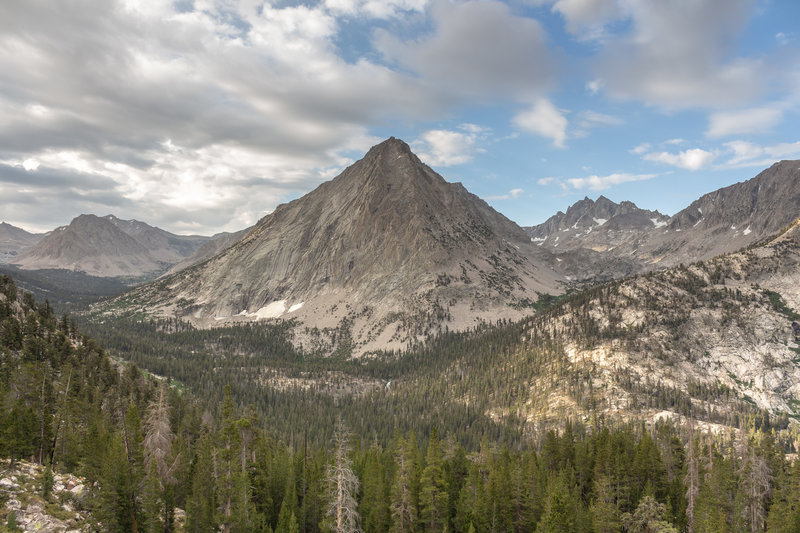 East Vidette from the switchbacks past the junction with Kearsage Pass Trail.