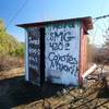 The colorful old comm shack atop Tin Pan Peak