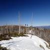 Snow lingers on the rim