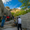 Bukhansan on a moderately busy day, busy days see packed lines to the summit.