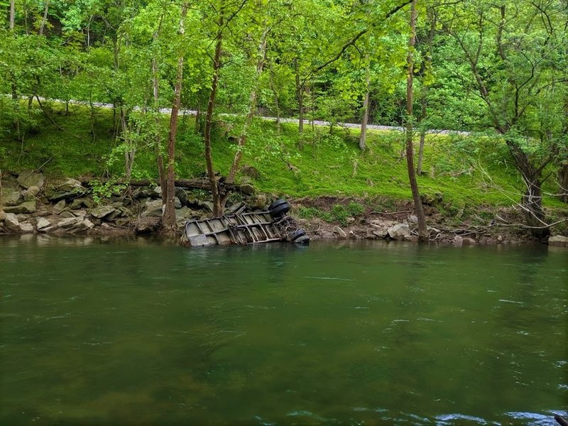 Old truck burried in the banks of the Patapsco.